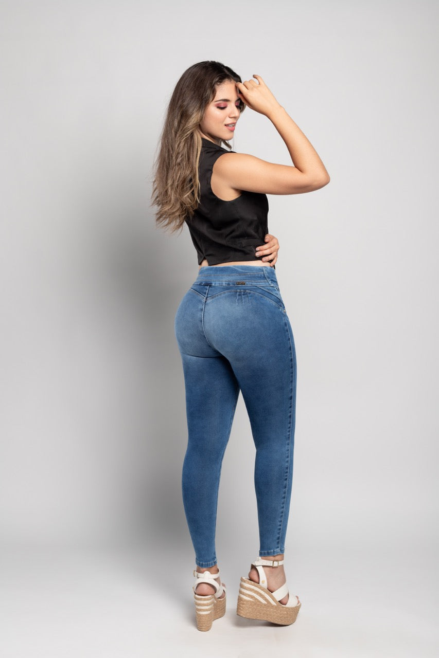 Jeans Skinny Tiro Alto