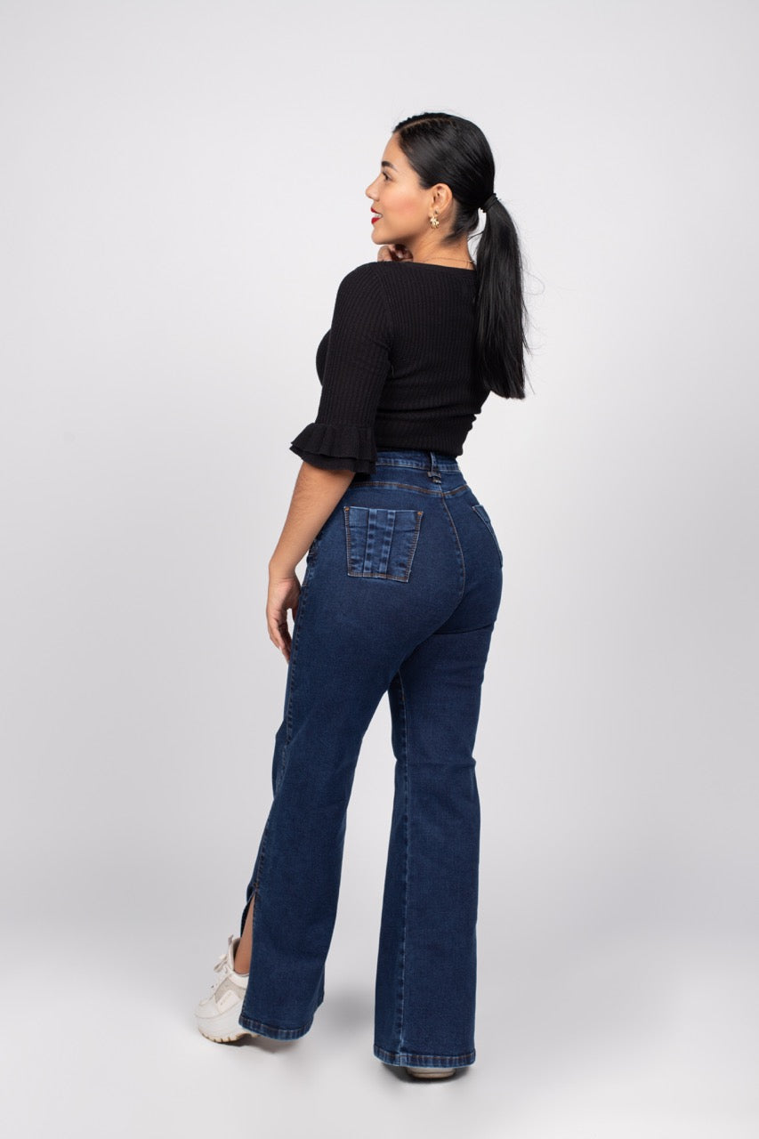 Jeans Wide Leg Tiro Alto