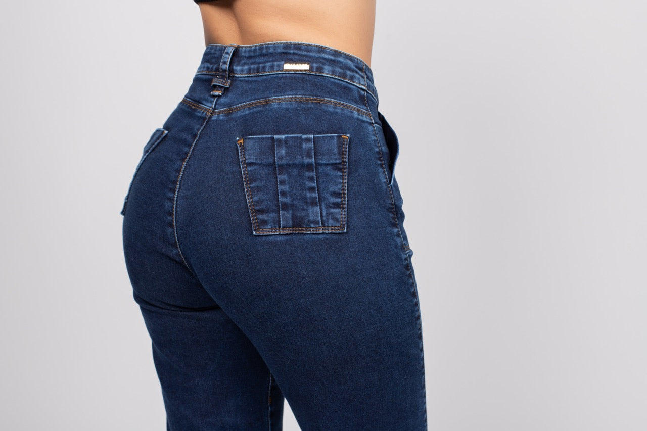Jeans Wide Leg Tiro Alto