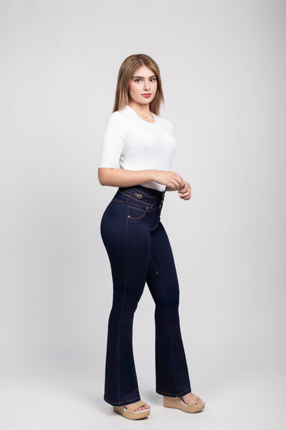 Jeans Acampanados Tiro Alto