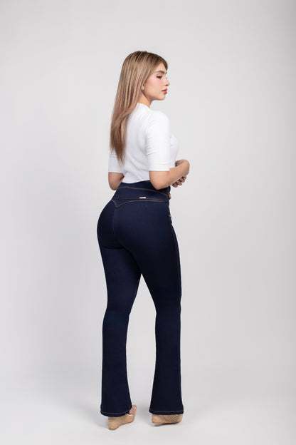Jeans Acampanados Tiro Alto