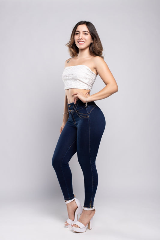 Skinny Jeans Tiro Alto