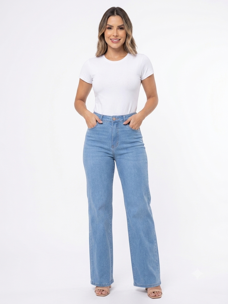 Jeans Wide Leg Sky Blue